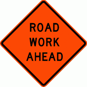 Road work sign